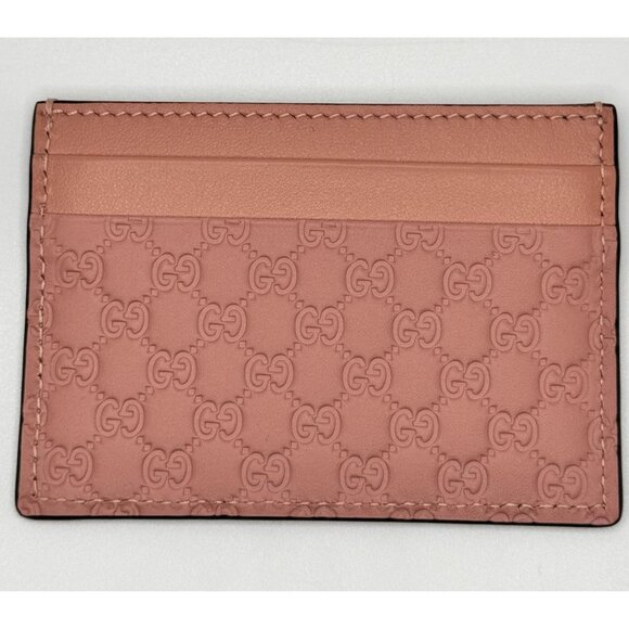 GUCCI Micro GG Guccissima Card Holder in Soft Pink with COA - Picture 1 of 6